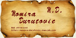 Momira Durutović vizit kartica